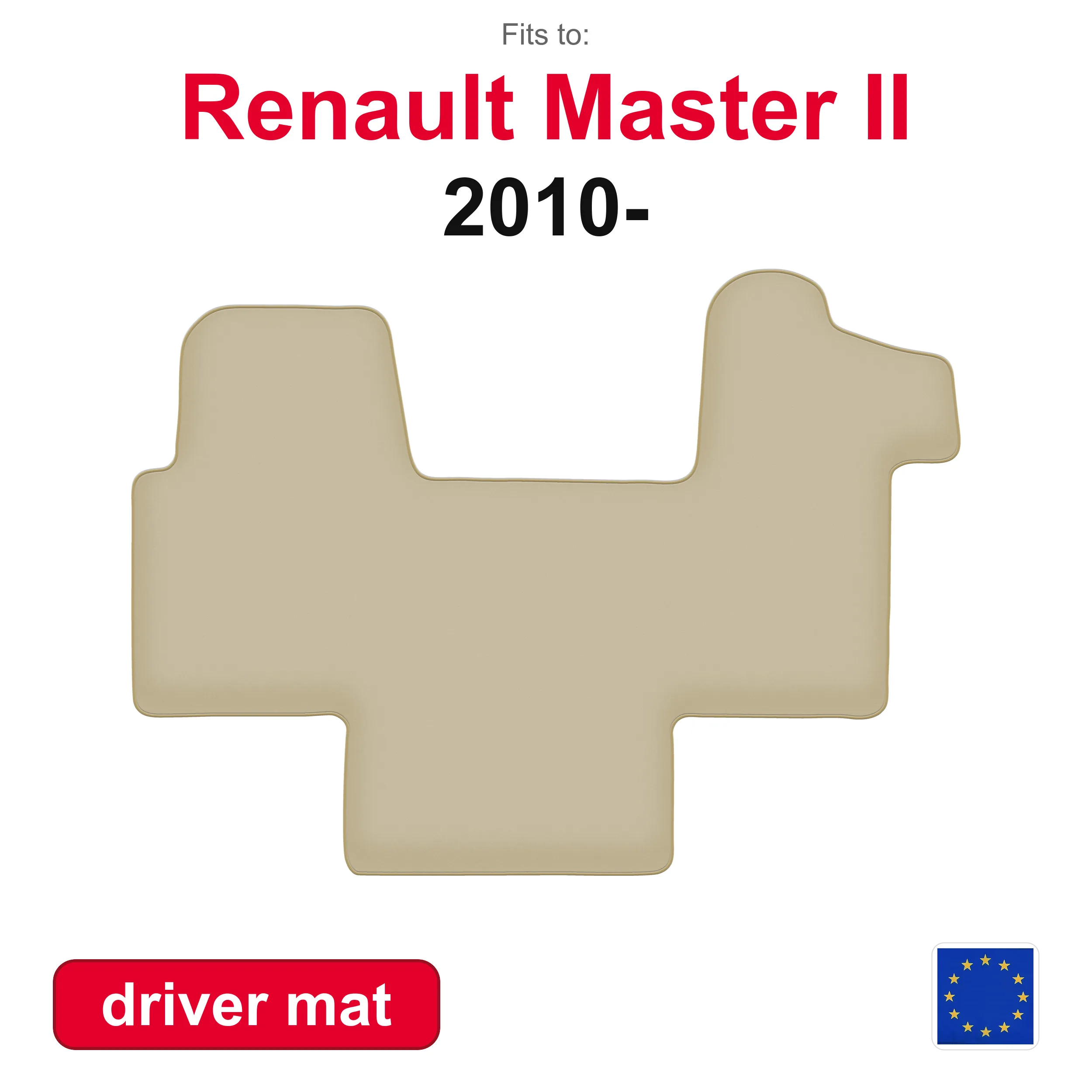 PREMIUM Fahrer-Autoteppich für Renault Master II Lieferwagen (2010-) -beige Passform (1 Stück)