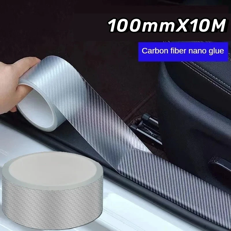 

Car Threshold Bar Anti-stepping Sticker General Modified Pedal Decoration Bar Carbon Fiber Bumper Door Border Bump Sticker
