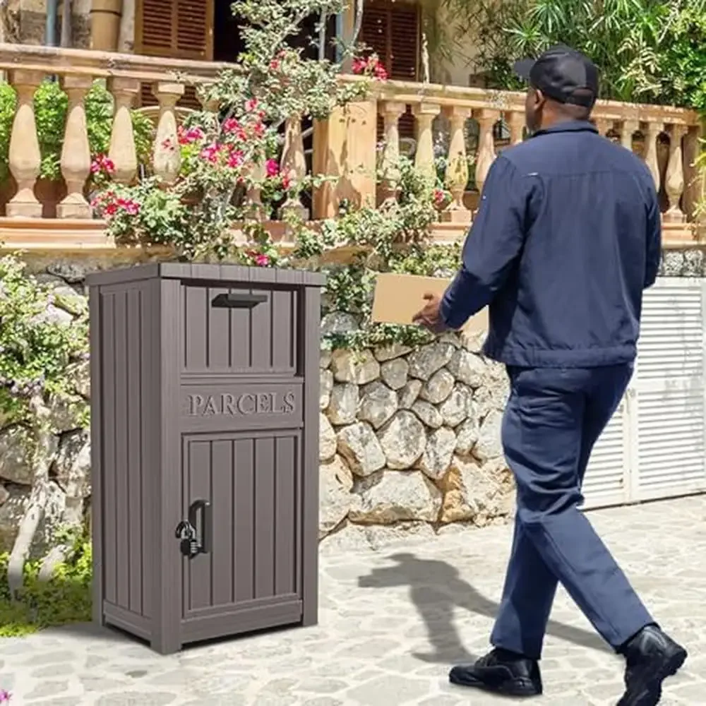 Lockable Outdoor Package Delivery Box Anti-Theft Waterproof Storage Box 24.37