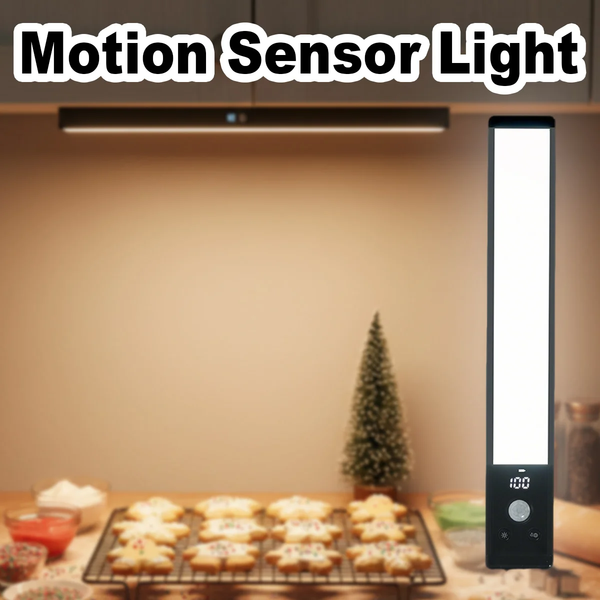 

Tricolor Cabinet Light Wireless Slim Magnetic Closet Lamp Cordless Motion Sensor Under Cupboard Dimmable Led Strip Room Home