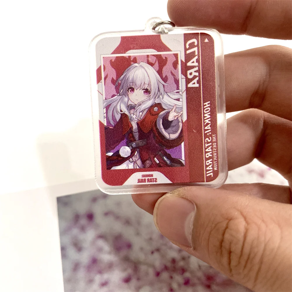 Game Honkai:Star Rail KeyChain Cute Tingyun Clara Himeko Figure Acrylic  Cartoon Keyring Ornament Fans Gift Pendant Aaccessories