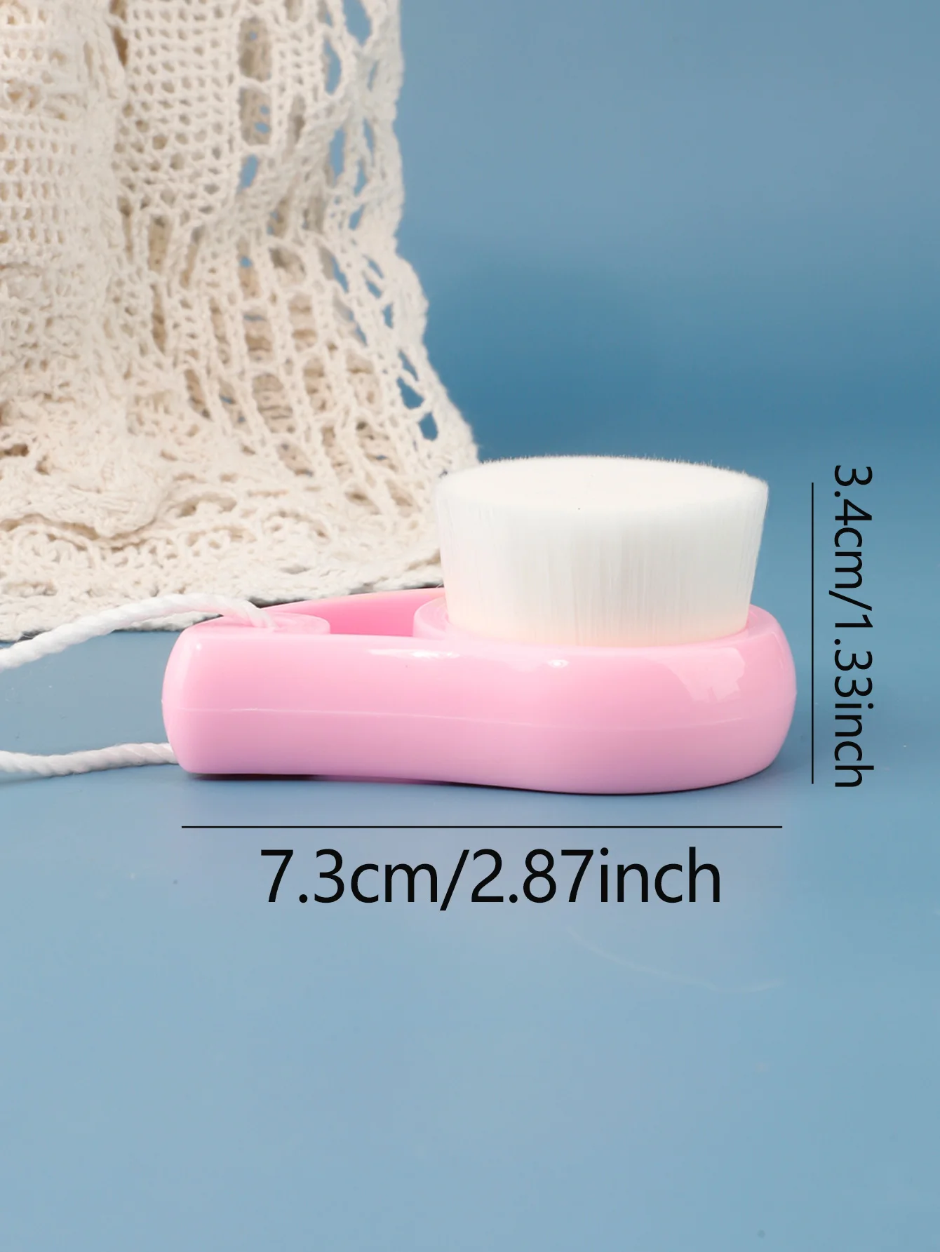 مجموعة فرش تنظيف بحجم مناسب للسفر 1/3 قطعة، فرشاة تنظيف مقشرة ناعمة ولطيفة، سهلة الاستخدام للبشرة الحساسة