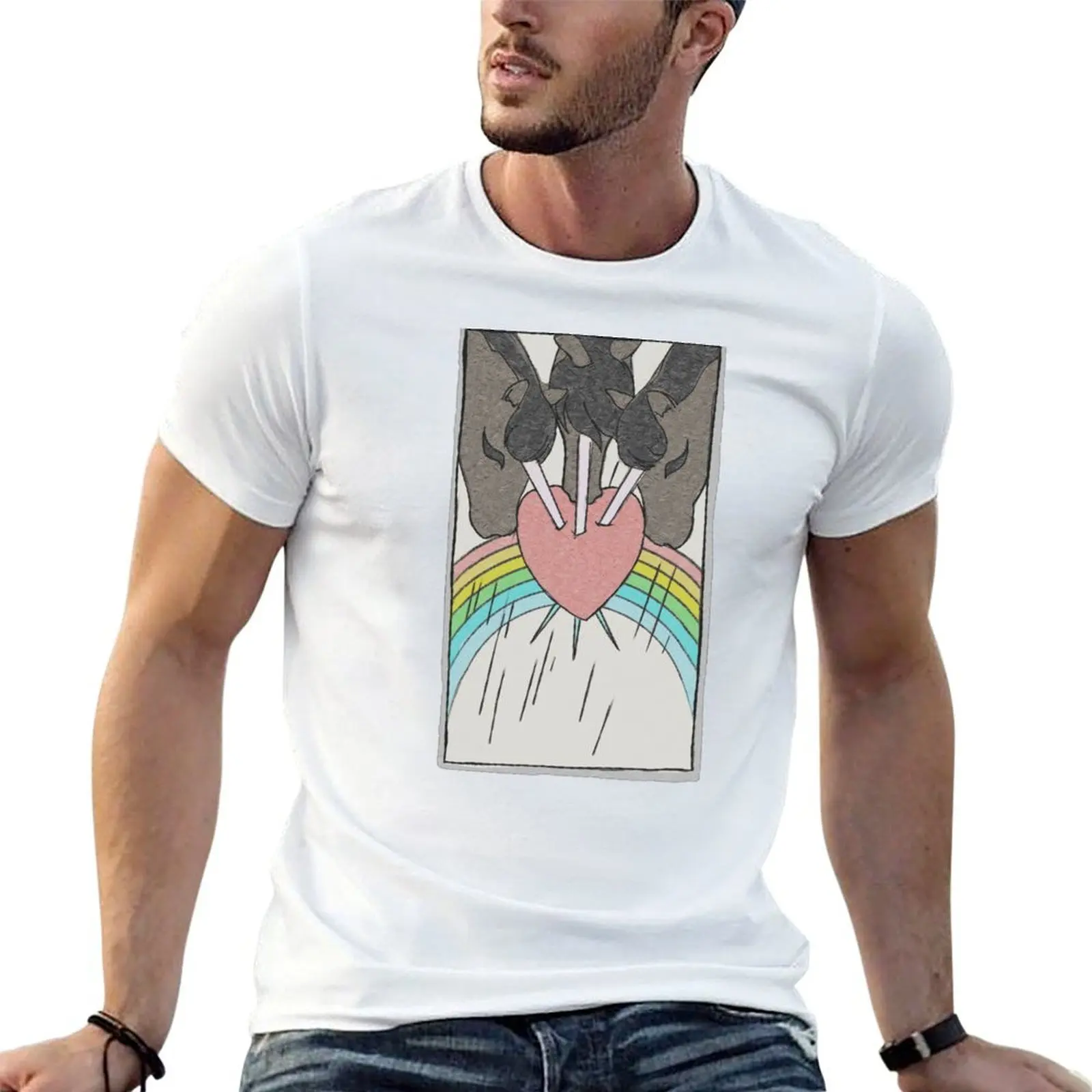 unicorn tarot card design T-Shirt mens graphic t shirts t shirts for man pack cotton T-Shirt