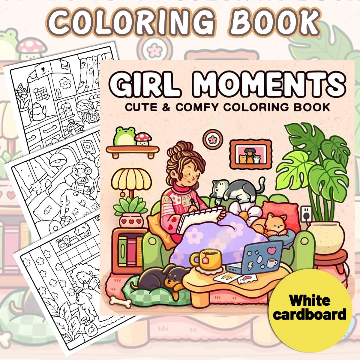 تشكيلة كتب التلوين للبالغين، فن إبداعي غريب الأطوار، تلوين سهل للوالدين - ممتعة للأطفال في المنزل