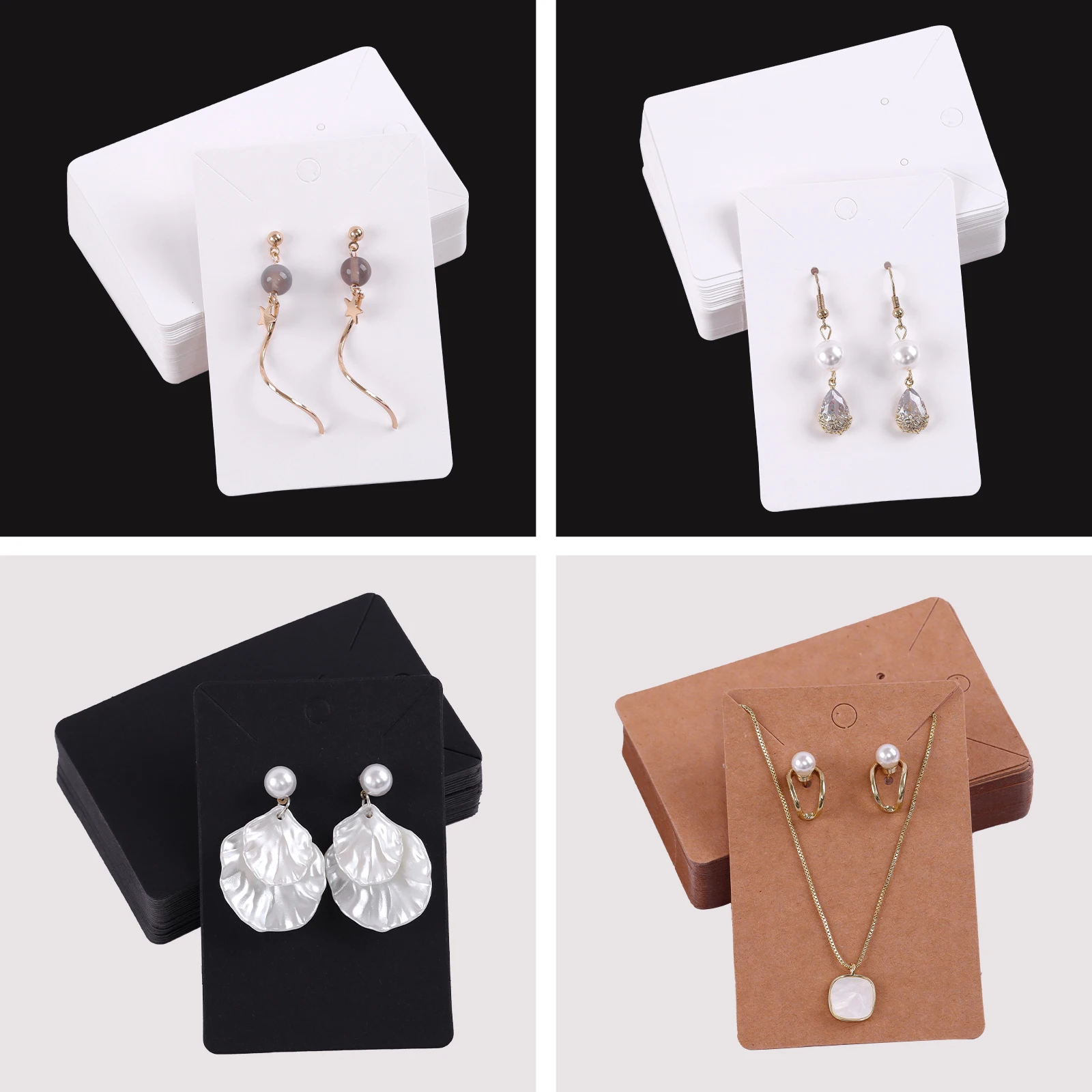 50pcs/Lot Earrings Necklaces Display Cards For Jewelry Boxed And Packaging Cardboard Hang Tag Card Ear Studs Paper Card 6x9cm