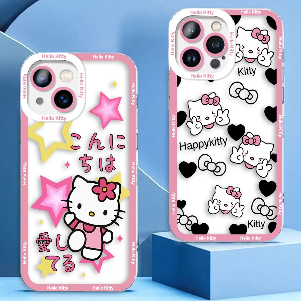 Cover Clear Case For VIVO V20 V21 V23 V25 V27 V27E V29E Y15S Y16 Y17 Y19 Y20 Y21 Y22S Y27 Y35 Y50 5G Case Cute Cat Holle K-Kitty