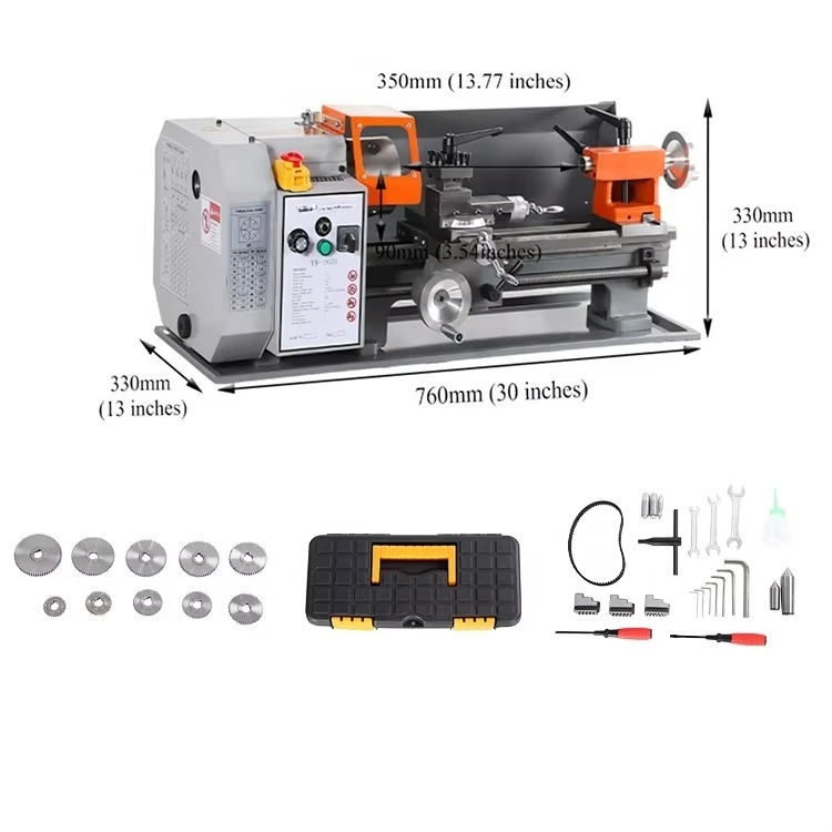 

Factory Direct Price 500W Precision 180x350mm Mini Bench Metal Lathe Machine