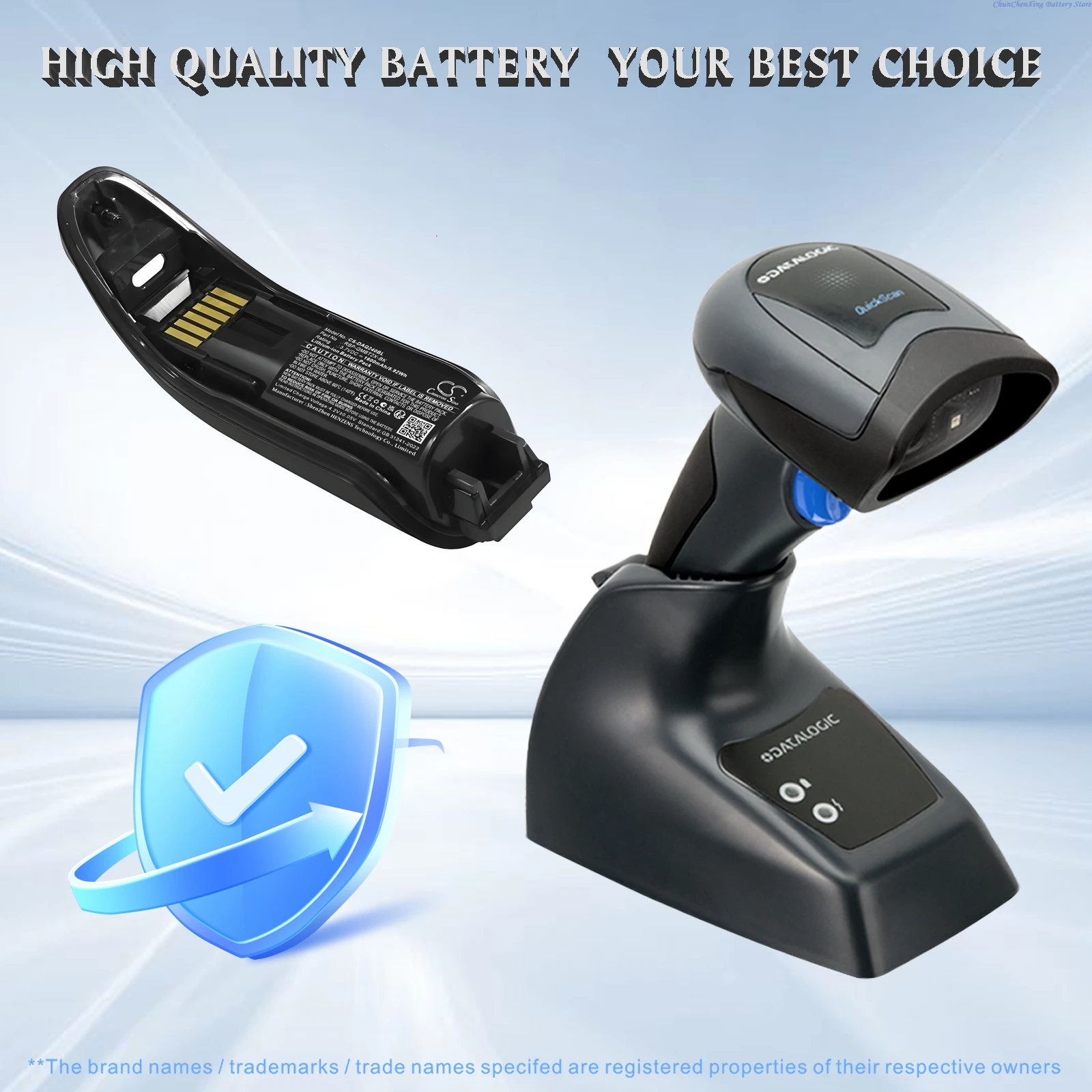 

Cameron Sino 3.7V 1600mAh Barcode Scanner Battery for Datalogic QBT2131 QBT2400 QBT2430 QM2400 QuickScan BC2030 QBT2X QBT2101