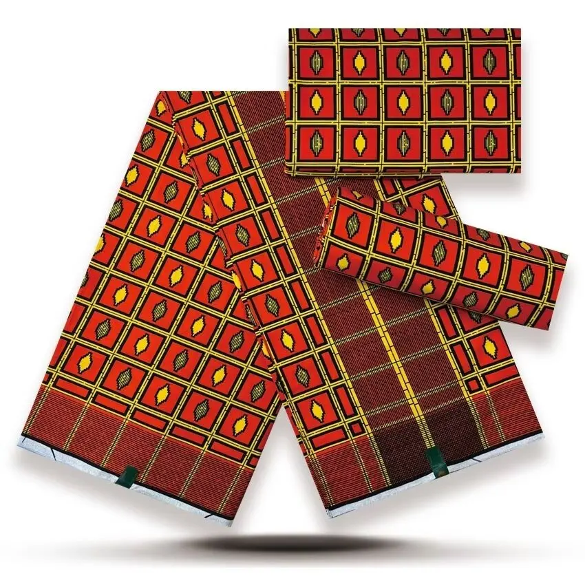 

Нигерийская настоящая африканская ткань с восковым принтом, 6 ярдов африканской ткани, 100% хлопок, Анкара Farbic для модного платья Y58-1