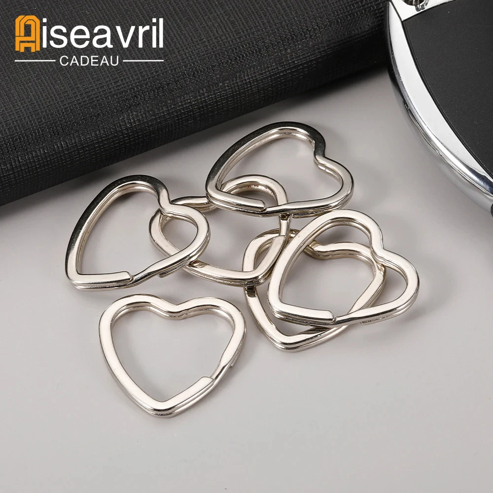 

50pcs Key Rings Sliver Heart Star Mouse Oval Apple Flat Line Split Keyring for Jewelry Making Keychain DIY Finding Wholesale