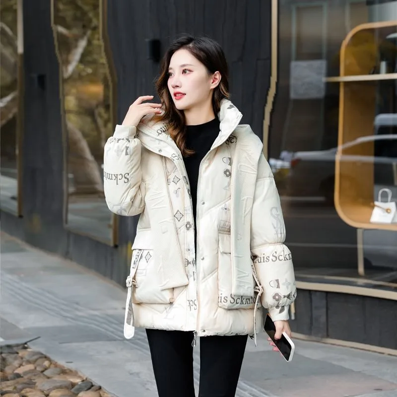 New Women Down Cotton Coat Winter Jacket Female Mid Length Version Parkas Loose Thick Warm Outwear Hooded Fashion Overcoat