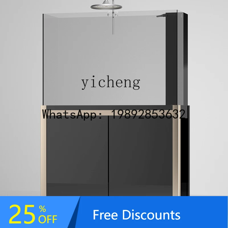 

ultra-white glass ecological water-free landscaping Lanshou stream tank bottom filter fish tank