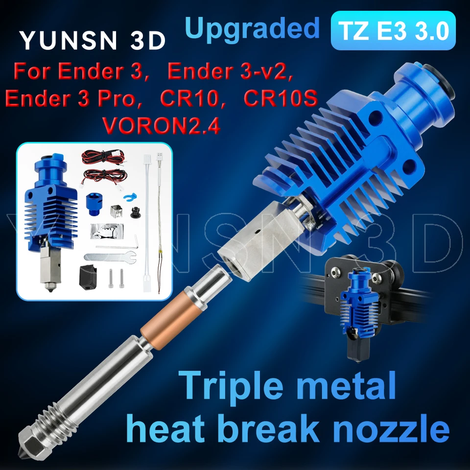 Upgrade 3.0 TZ E3 Hotend Kit For Bambu Lab Ender 3/3 Pro/3 V2/CR10