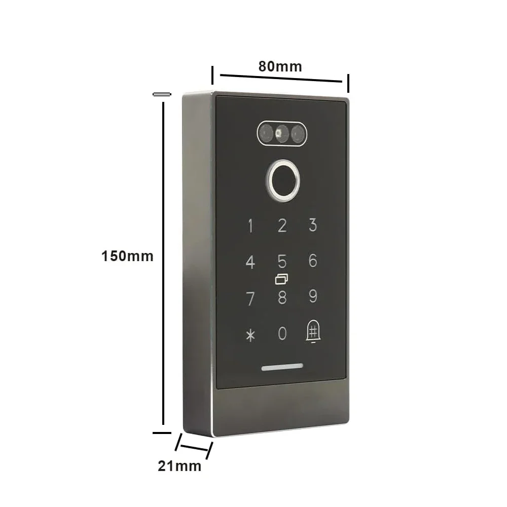 Ip67 Waterdichte Toegangscontrole Ttlock App Controle Gezichtsherkenning Apparaat-Met Vingerafdruklezer Voor Deurslot