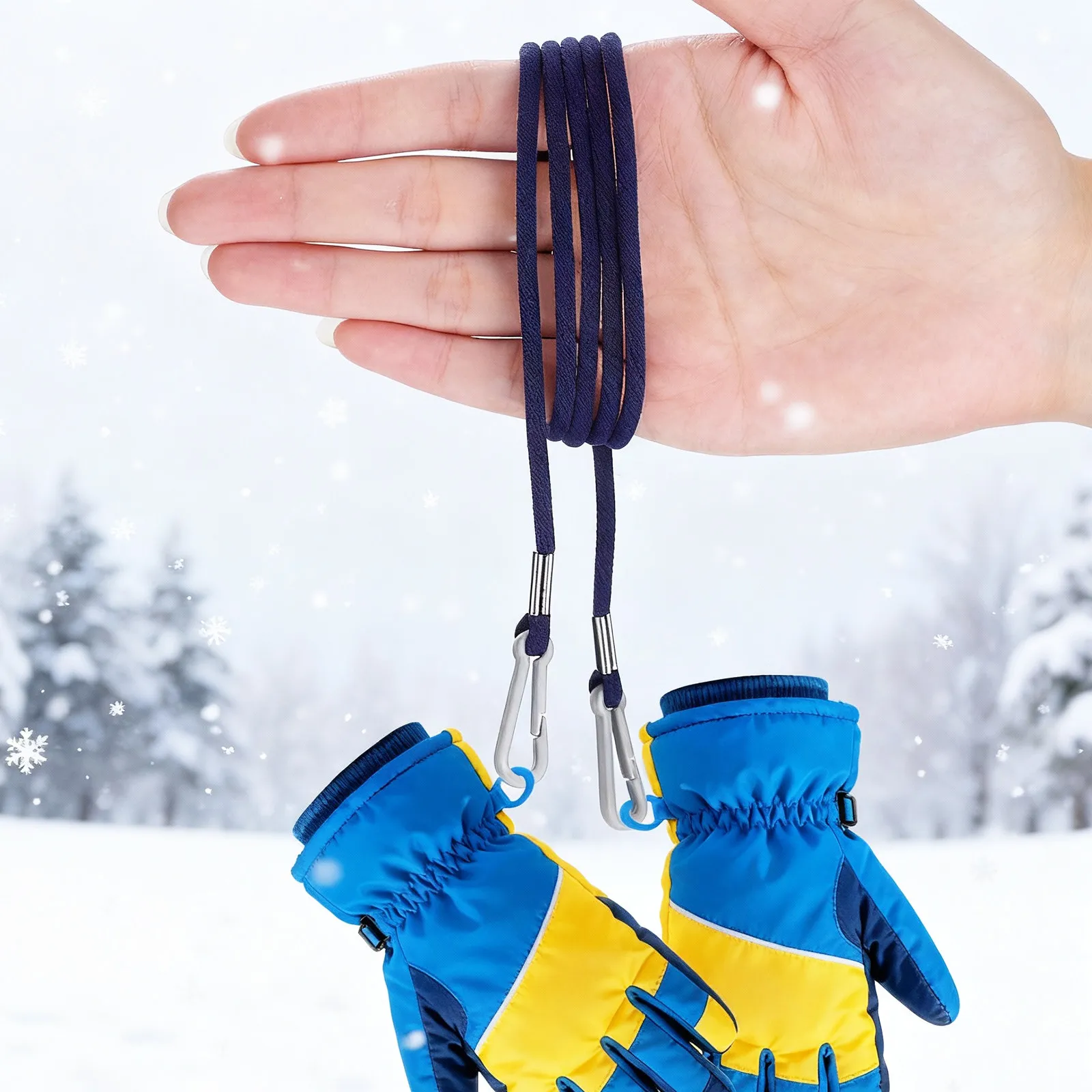 

3Pcs Ski Glove Lanyard Anti-Lost Glove Rope for Winter Mitten Clips Ergonomic Quick-Release Strap Wear-Resistant Nylon