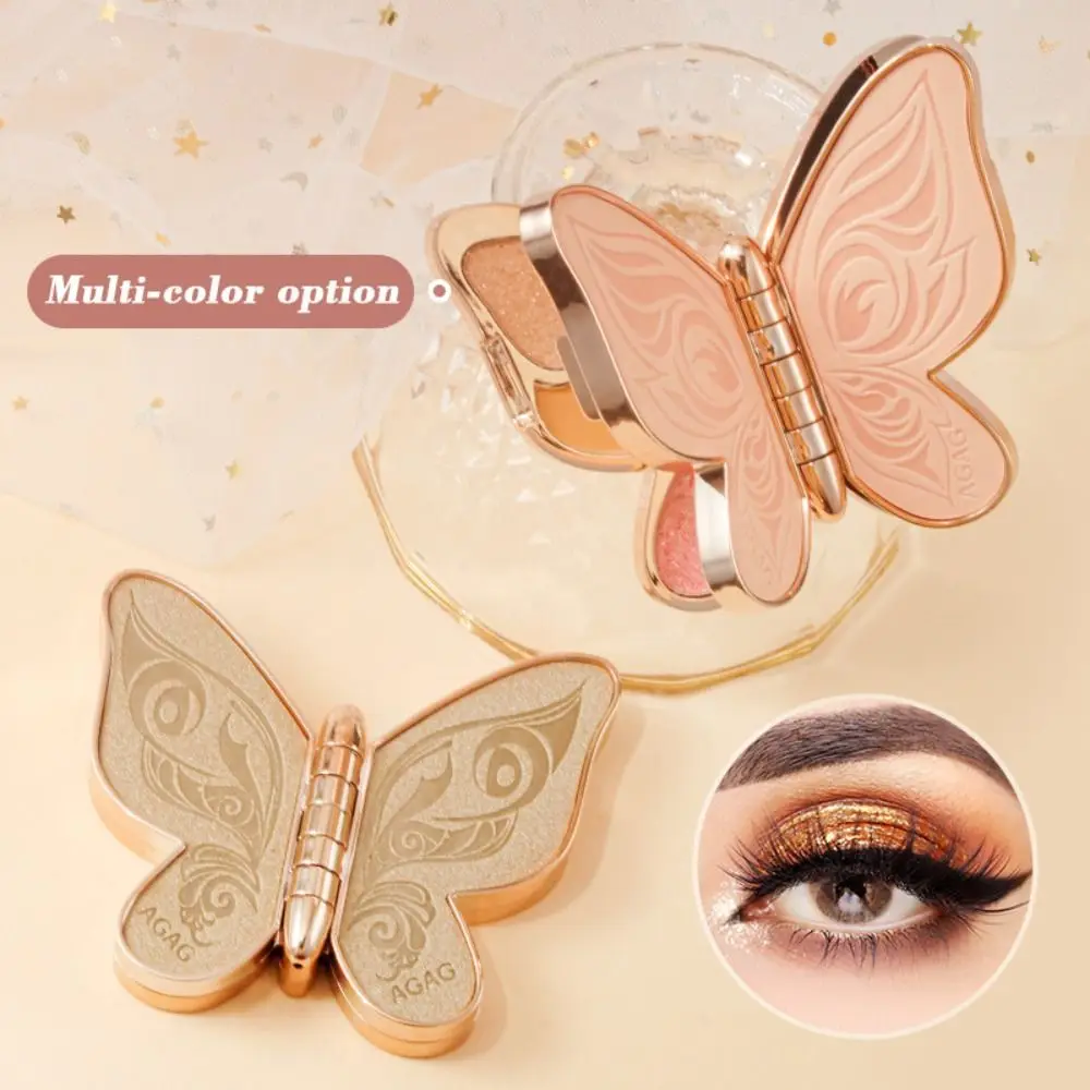 

Matte Eye Shadow Palette Long Lasting Brighten Earth Tone Eyeshadow Shiny Butterfly Shape Shimmer Eyeshadow Palette Women