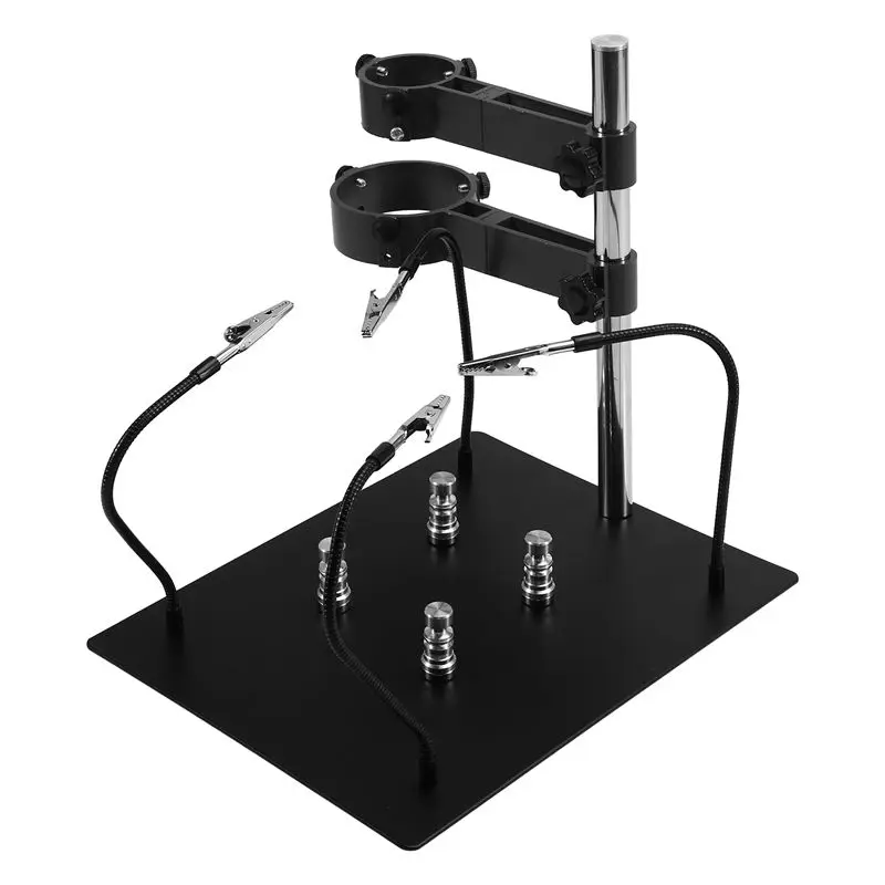RALCA-Hot Air Gun Frame Soldering Iron Holder PCB Clip Soldering Station Heat Gun Stand Welding Tool Black