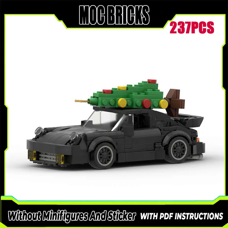 Moc-compatibel sportwagenmodel Kerstboom pick-up technologie modulaire bouwsteen cadeau Kerstspeelgoed DIYset montage