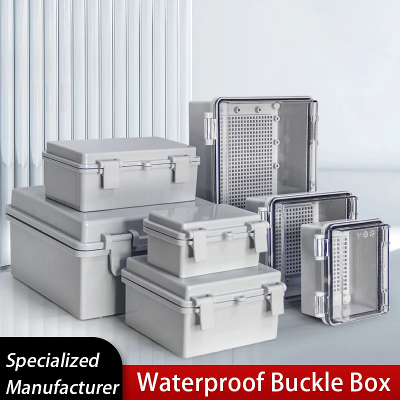 

IP66 Waterproof Junction Box Enclosure ABS Plastic with Hinge Buckle Electronic Power Distribution Box for Electrical Project