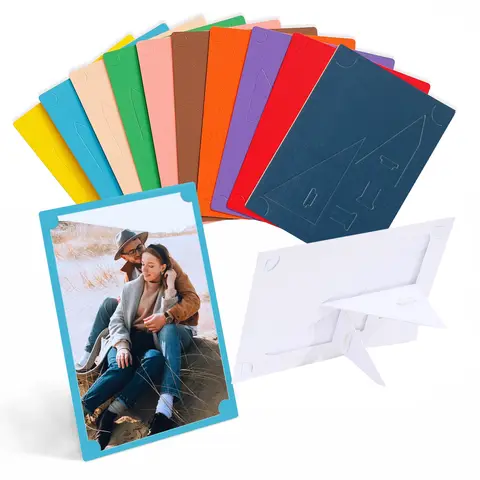 10Pcs Paper Photo Frame Simple Color Cardboard Picture Frame Set