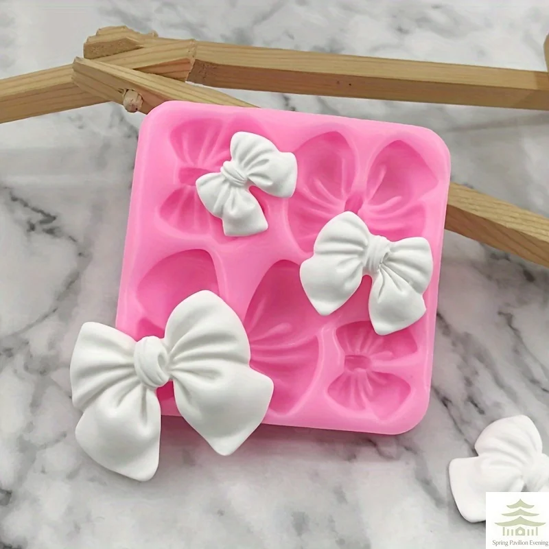 Molde de Silicone em Forma de Laço, 1 peça, Flexível e Reutilizável para Decoração de Chocolate, Fondant, Bolos e Cupcakes