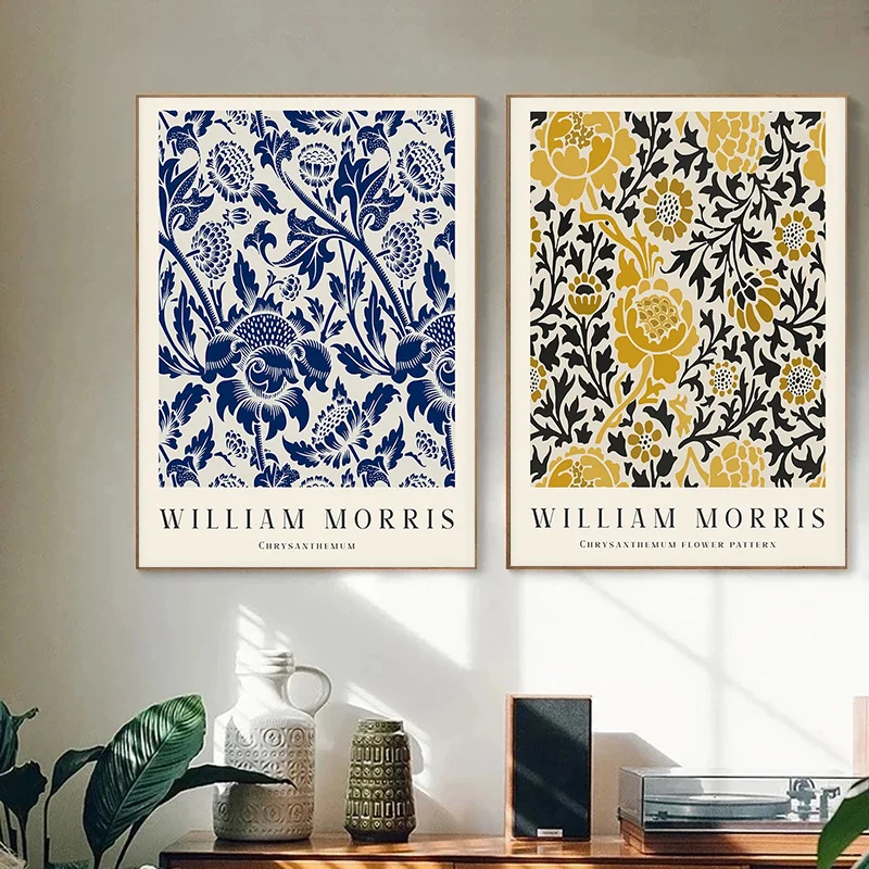 William Morris Artwork Print Poster Tulip Flowers Plants Printable Art Nouveau Exhibition Floral Painting Kitchen and Room Decor