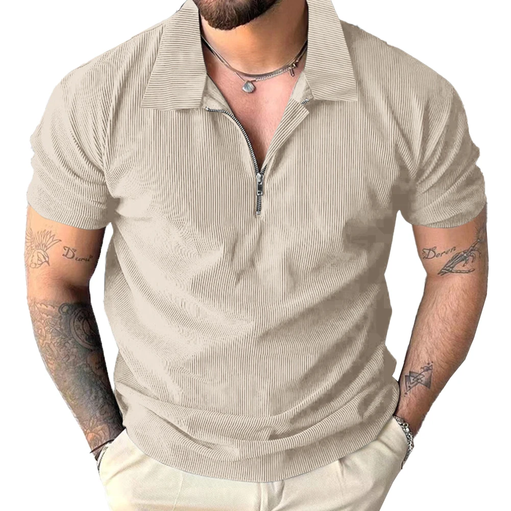 For Business Mens Casual Shirt Business T Dress Business Attire Brand New Polyester Fabric Regular Length Summer Wear