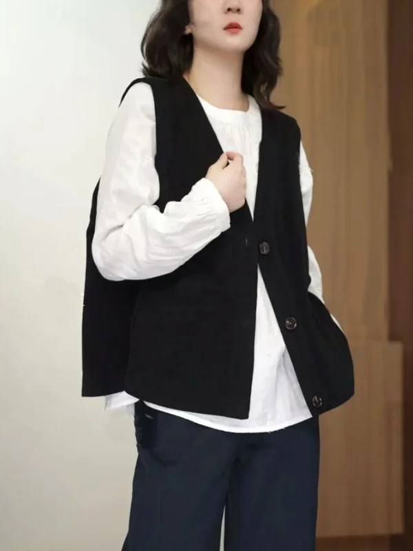 

Жилет для похудения, топ, модная верхняя одежда Svel V-Ne для женщин больших размеров, осеннее Новое поступление, повседневное удобное хлопковое платье