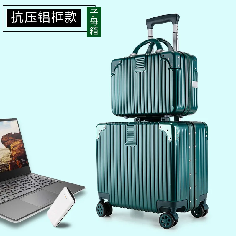 PLUENLI-Valise d'embarquement, valise à roulettes, petit emballage de mot de passe