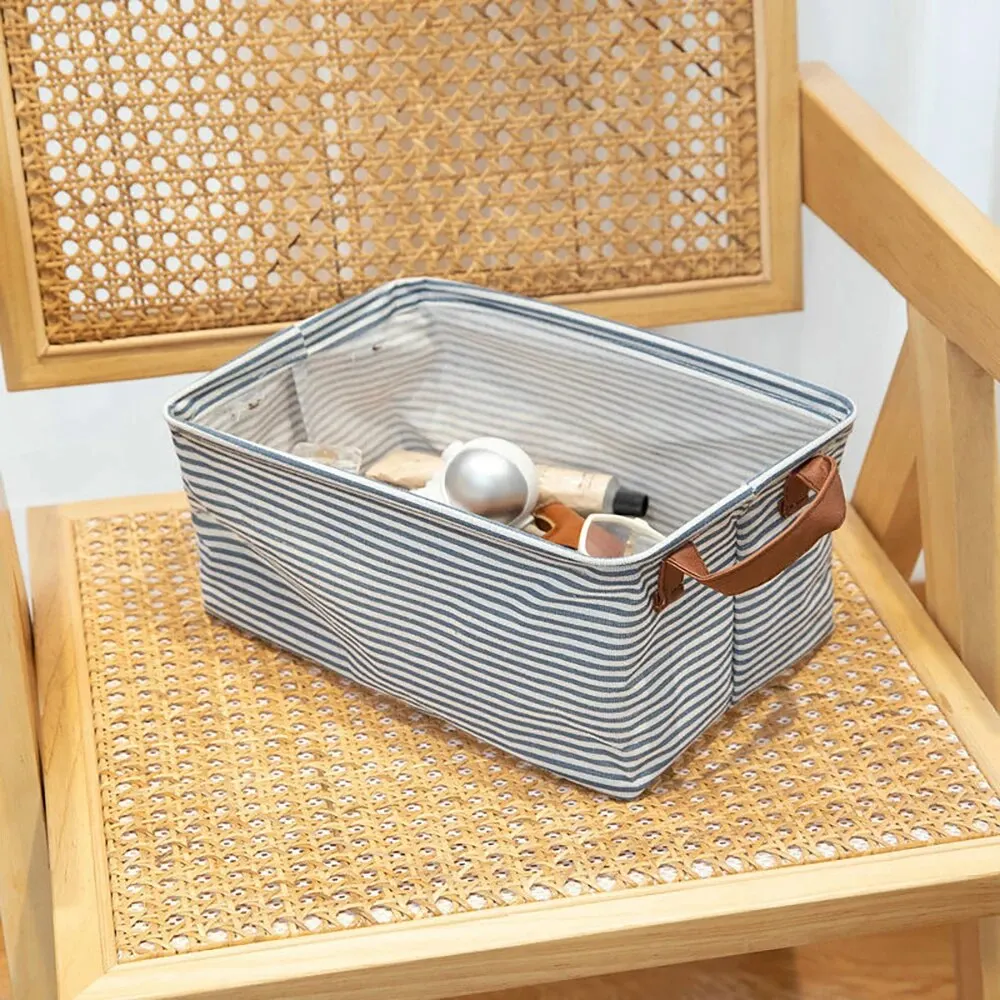 1PC Fabric Geometric Pattern Box Storage Basket Desktop Items Book CD Handheld Storage Organizing Box Household Storage Products