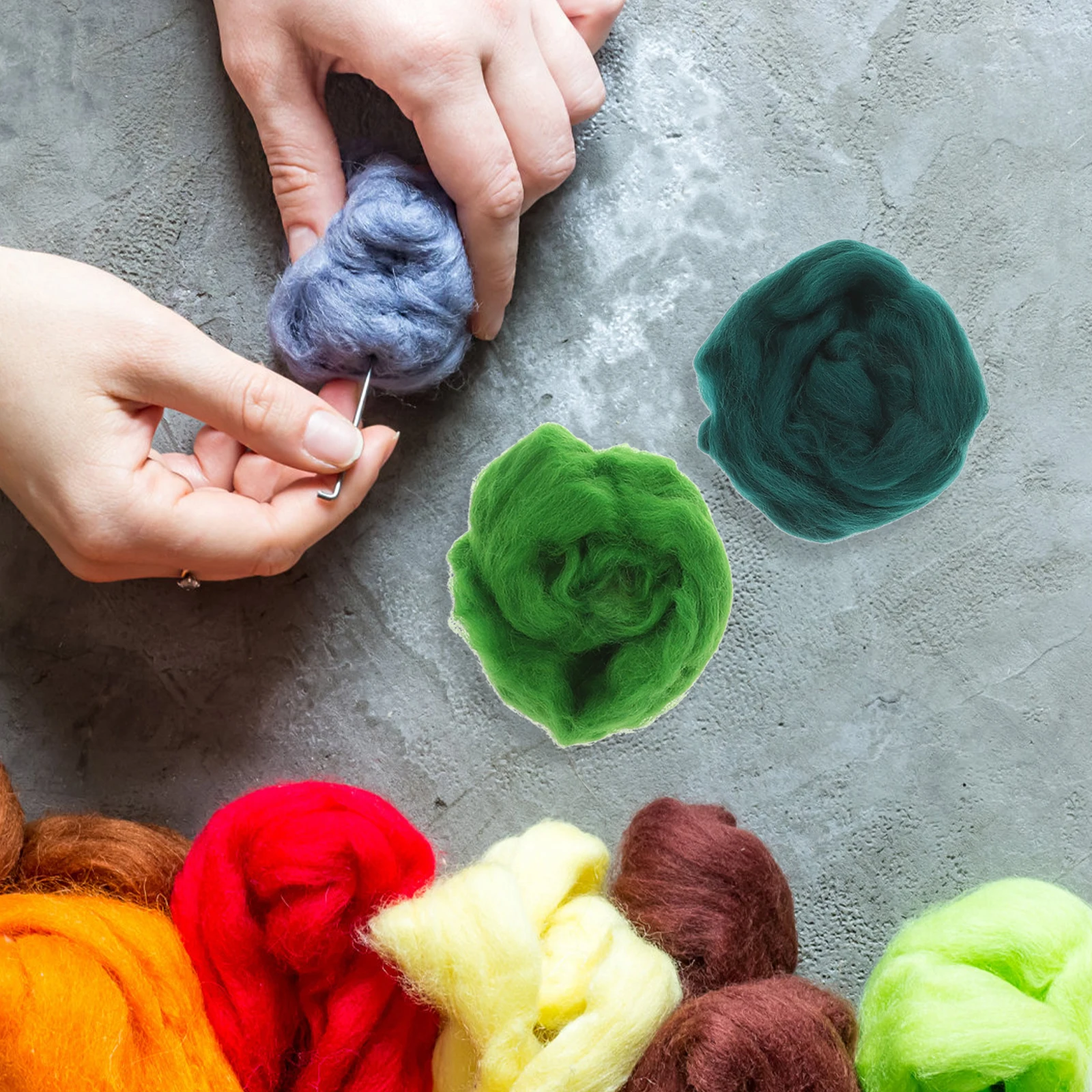 

8 Pcs Wool Felt Kit Roving Supplies Handmade Felting Material Aldult Crafts DIY Accessories Handcrafted Making Needle