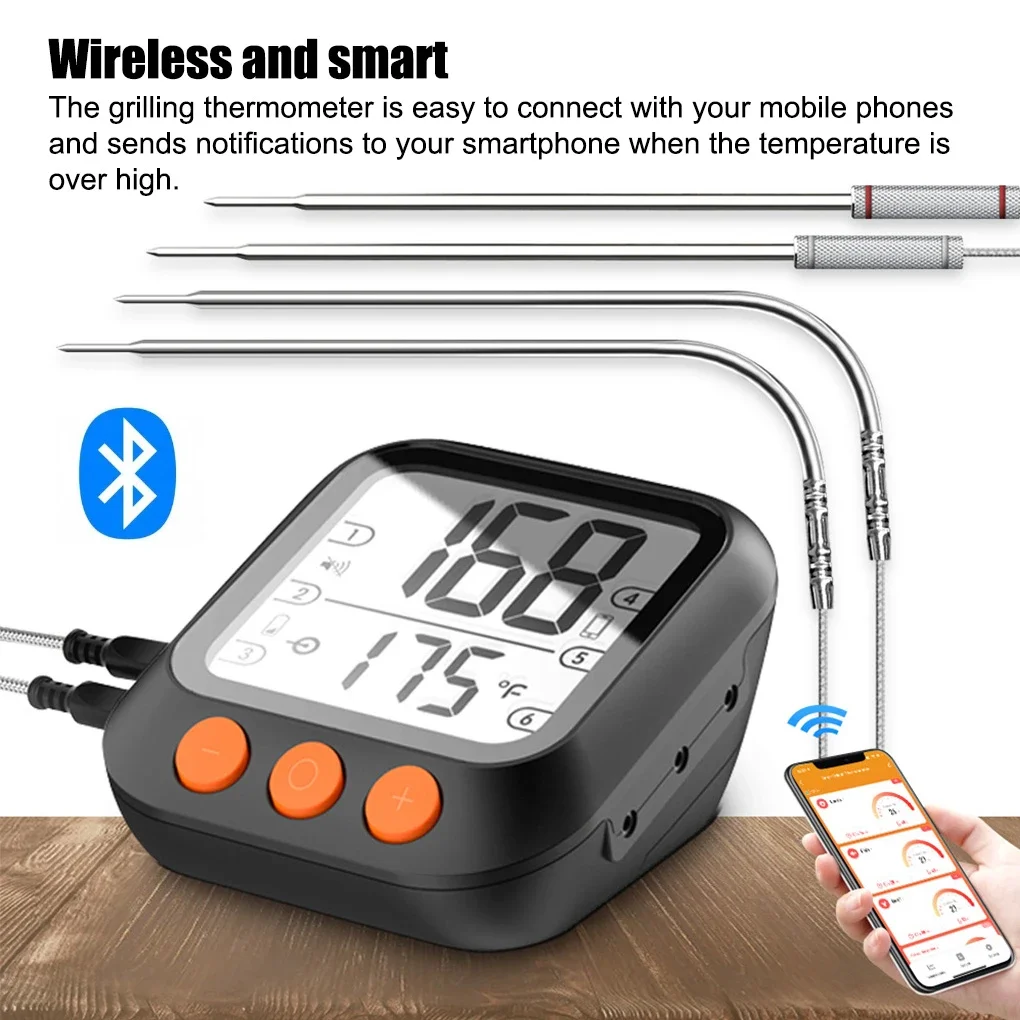 

Tuya Smart BBQ Barbecue Grill Meat Thermometer Tuya Smart Life Mobile APP Control BBQ Water Temperature Measurement