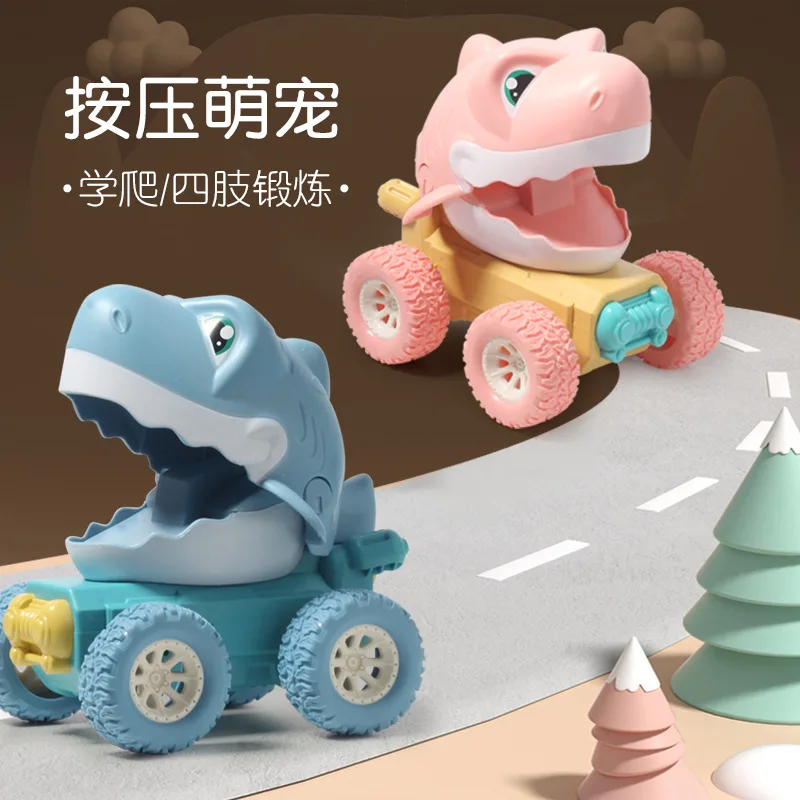 

Montessori Baby Dinasour Catapulta Cars for Baby Boy 1 Year Old Cartoon Car Interactive Toy for Kids Children Game Child Car Toy