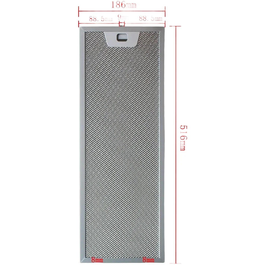 

Комплект из 1 фильтра для вытяжки в европейском стиле, 516x166 мм, 516x186 мм, усиленная сетчатая сетка, запчасти для чистки вытяжек