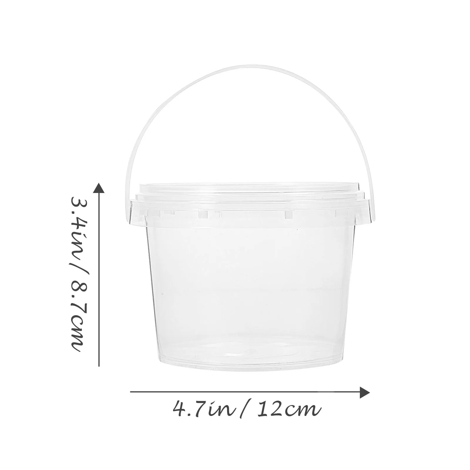 10 Pcs Plastic Storage Bucket Food Grade Safe Kitchen Container Empty Portable Moisture Proof Sealed Lid Round Reusable