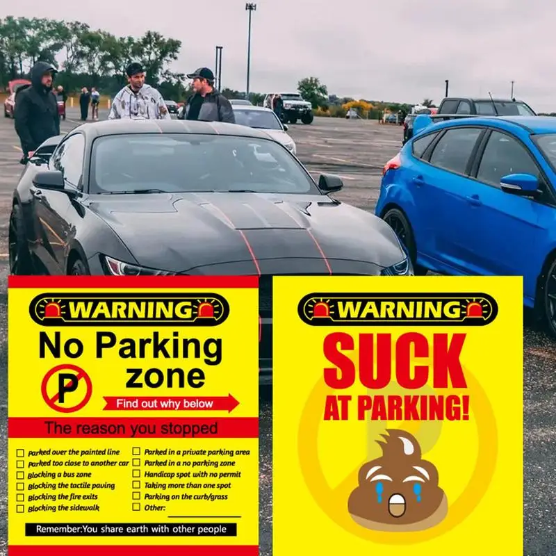 50 unidades de tarjetas sin zona de estacionamiento, tarjetas de estacionamiento defectuosas, pegatinas de seguridad de advertencia, rellenos de calcetines para adultos con infracción de razones múltiples