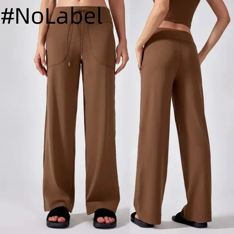 NoneLabelCollection Straight Yoga Pants Skin Friendly  Nude feel Loose Fit With pockets Casual fitness Sports Pants