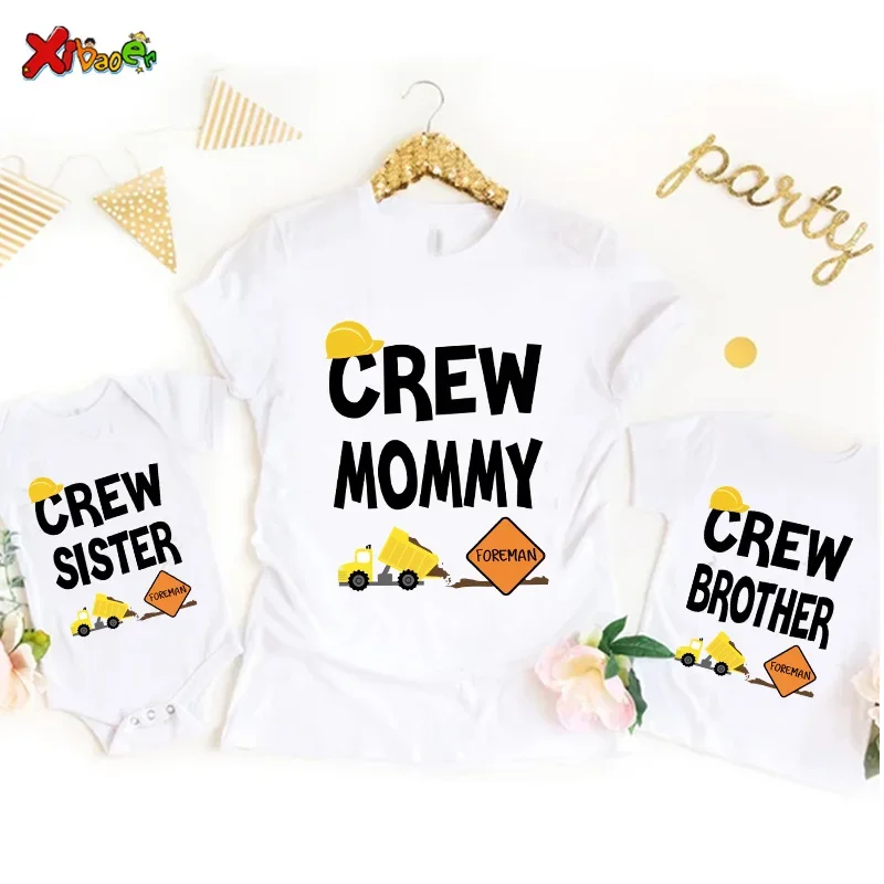 

Семейная футболка Одинаковая одежда для мамы и дочки Одинаковые комплекты для всей семьи Футболки Семейная футболка с принтом механического автомобиля с героями мультфильмов