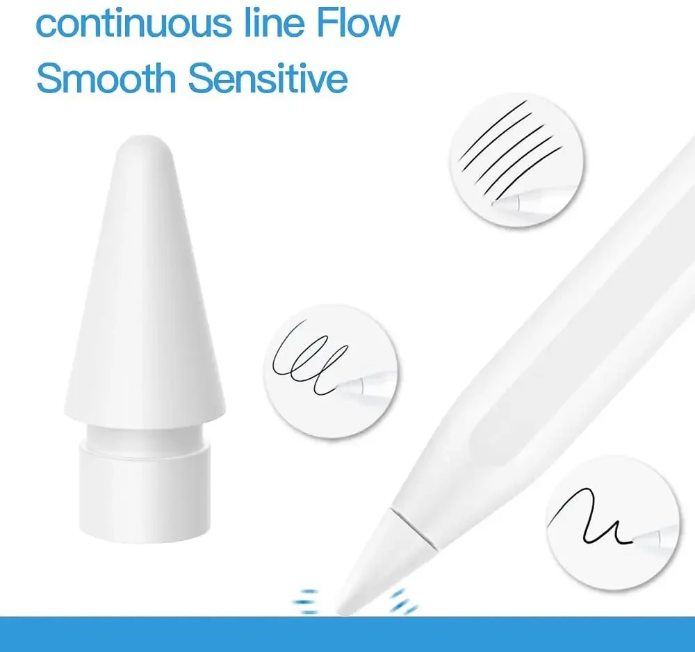 10Pcs For Apple Pencil 1st 2nd Generation Tip For iPencil Tips For Apple Pencil Nib iPad Stylus Pen Sensitivity Replacement Nib