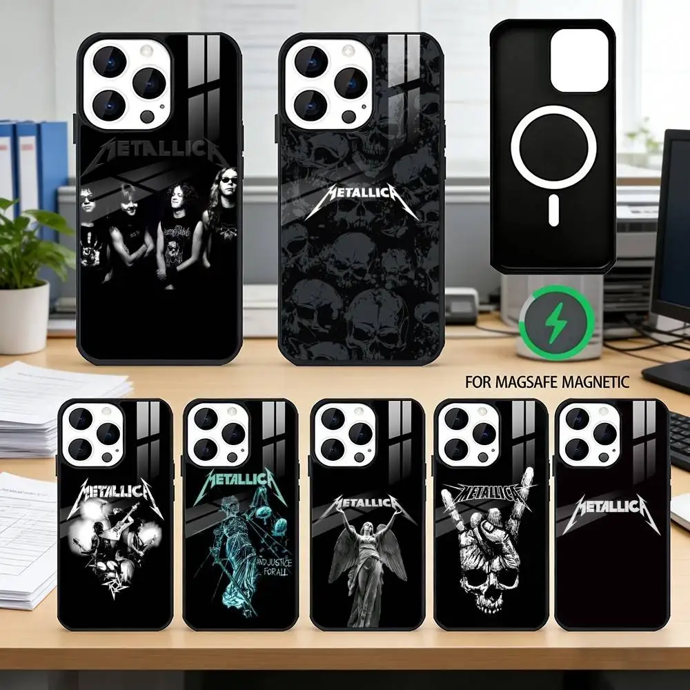 Metallica Band Phone Case For iPhone17,16,15,14,13,12,11 Plus,Pro Magnetic with Magsafe Wireless Charging