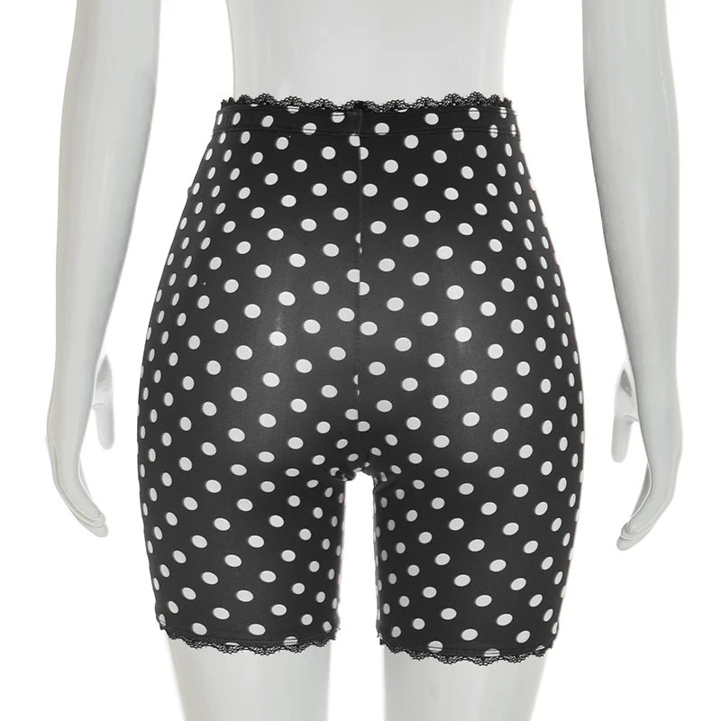 Vielseitige, eng anliegende, schmal geschnittene, mit Blumenmuster versehene, sexy, im Hot-Girl-Stil, mit Spitzenbesatz, Motorradshorts – Detail 28