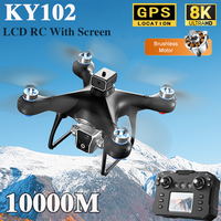 New KY102 RC Drone 8K HD Dual Camera Aerial Photography With Screen Brushless 360° Obstacle Avoidance RC Quadcopter Toys 10000M