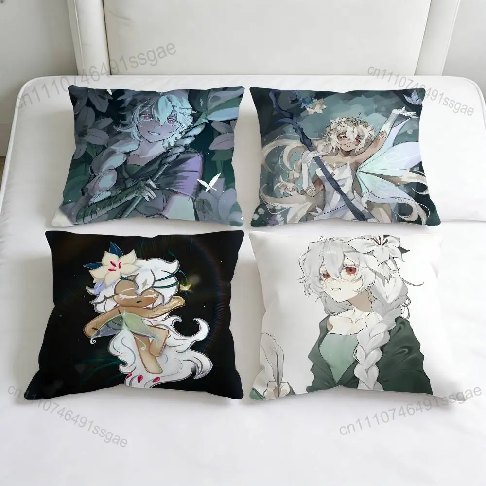 

R-Run Kingdom White lily Cookie Decorative Square Pillow Cover Modern Cushion Case for Living Room Bedroom