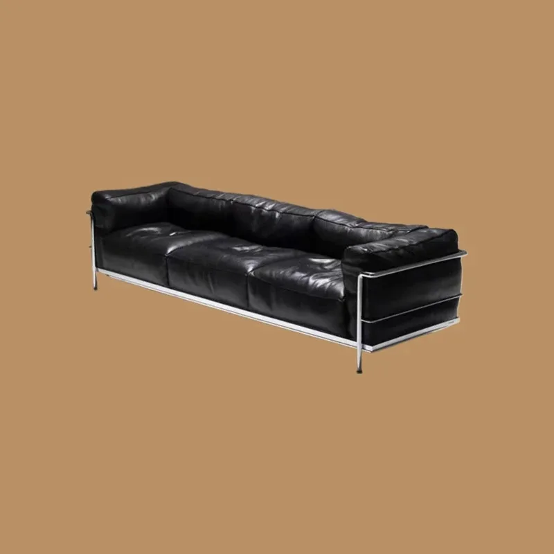 Leather sofa antique designer living room Italian minimalist sofa