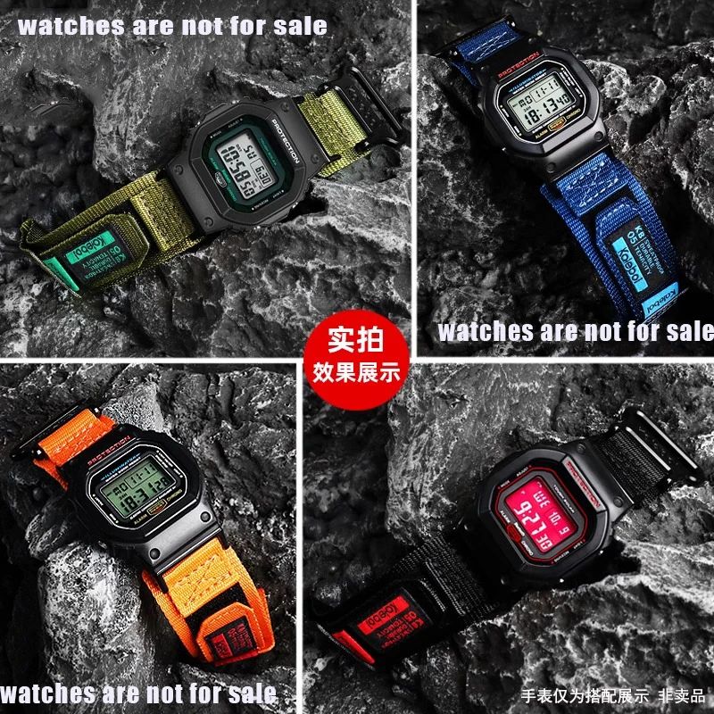 ل GSHOCK كاسيو DW-5600/5610 GW-B5600 GA110 GA100 النايلون قماش حزام الساعات GA120 GM2100 GA2100 GA2110 تعديل الفرقة حزام رياضي