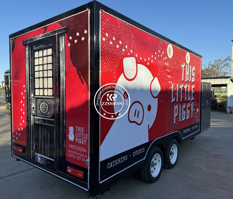 شاحنة طعام متنقلة لتقديم الطعام مقطورة مجهزة بالكامل في الهواء الطلق المحمول البيرة الآيس كريم عربات القهوة مقطورات الطعام مجهزة بالكامل