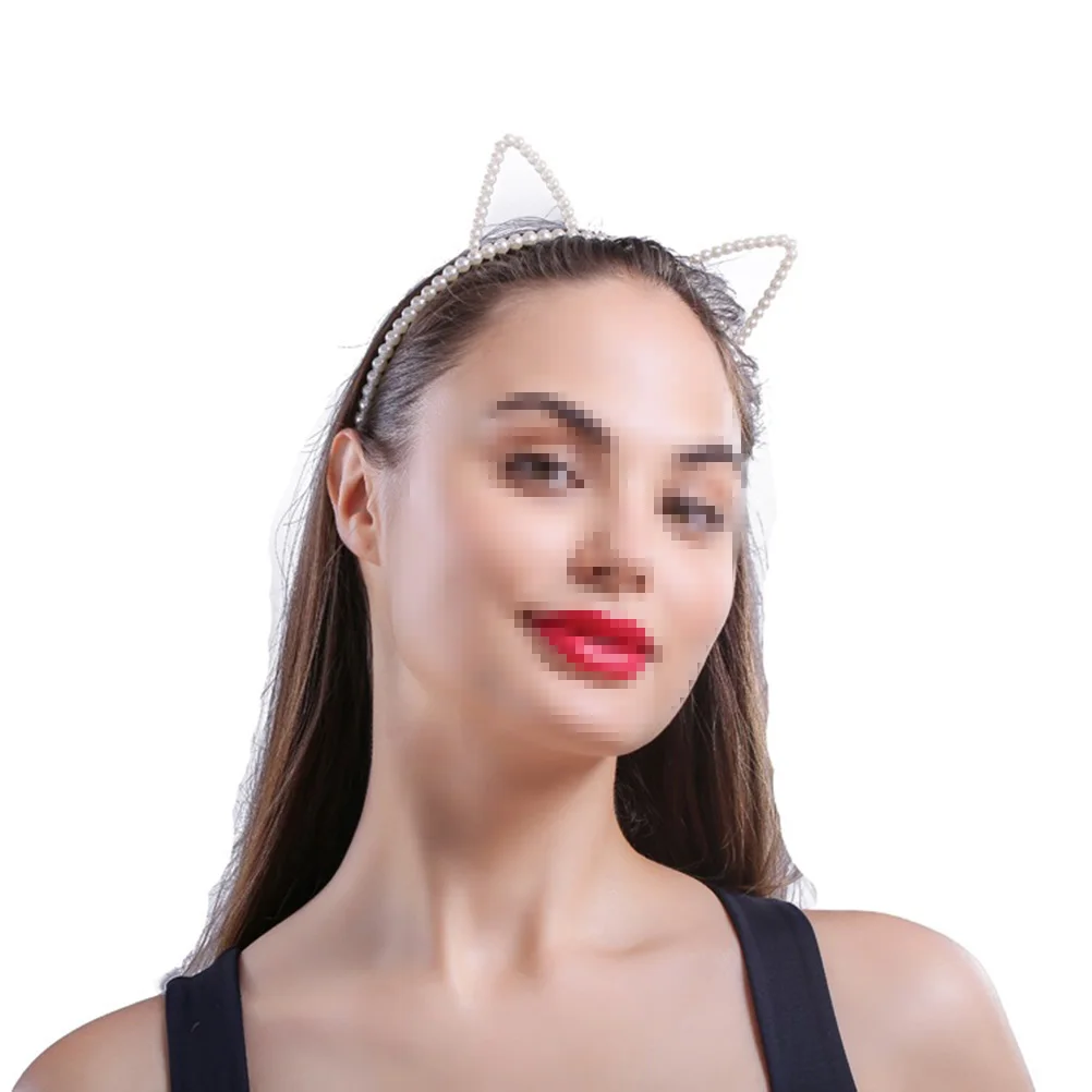 

Повязка на голову с жемчужными ушками, обруч для волос, элегантный дизайн, длинный сервис, женская и детская прическа, повседневные вечерние церемонии, подарки, ленты для волос с принтом