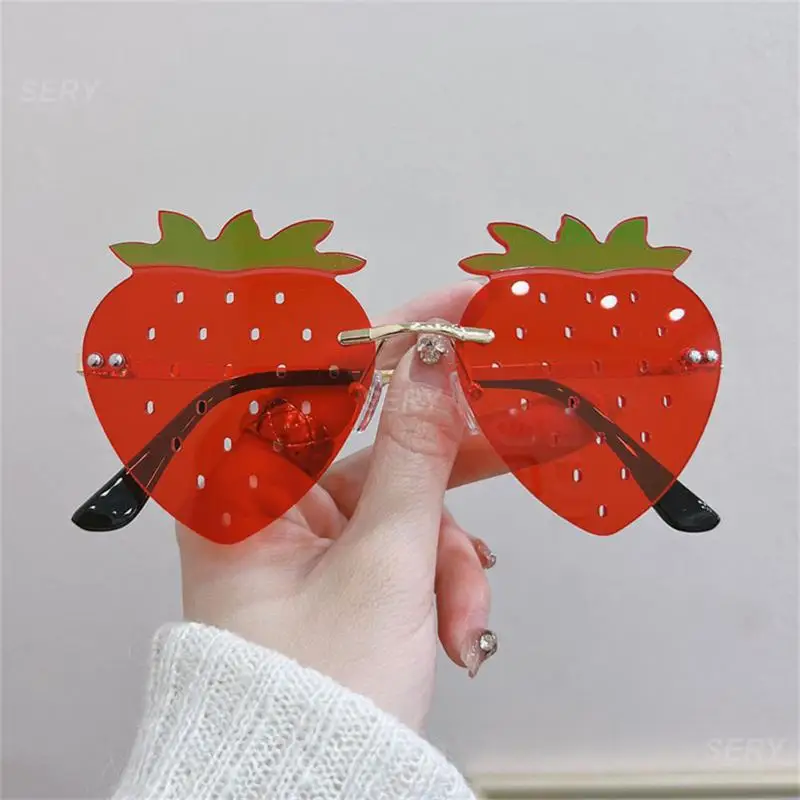 Sunglasses Wear Resistant Frameless Frameless Party Glasses Glasses Funny Glasses Clear And Bright Uv400 Strawberry Sunglasses