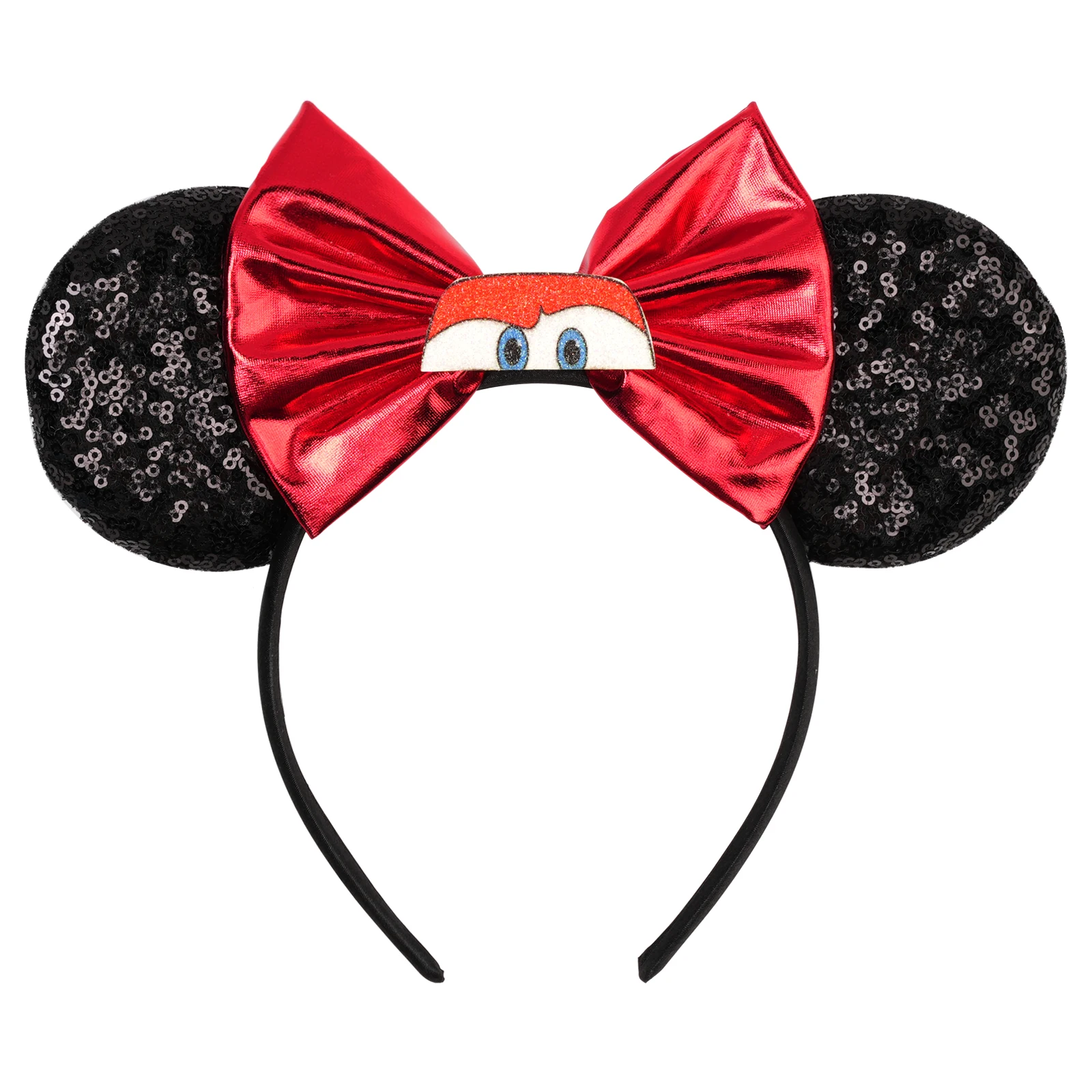 Disney Anime Auto Haaraccessoires Pixar 95 Lightning McQueen Mickey Mouse Oor Hoofdband voor Meisjes Kinderen Vrouwen Pailletten Boog Haarband