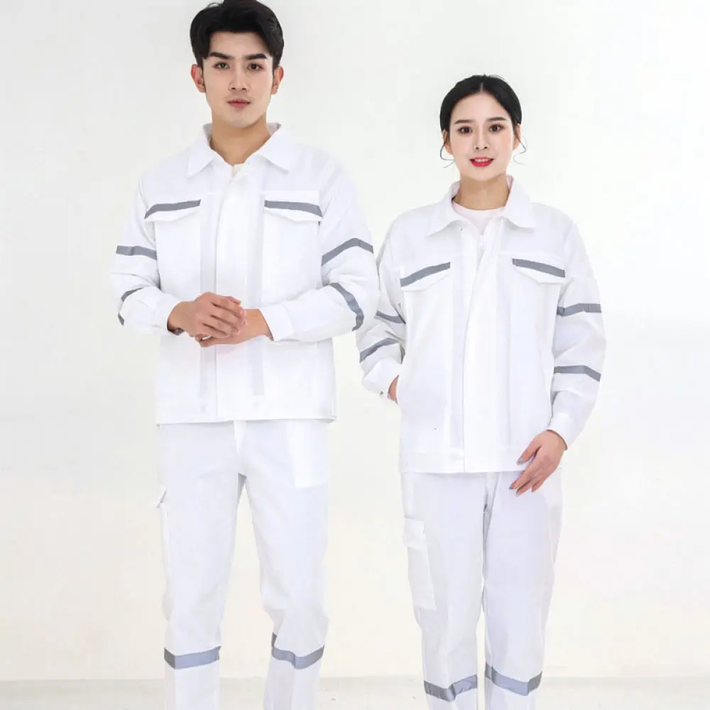 Comfortable Cotton Work Clothes Set High Visibility Reflective Safety Gear Durable Uniform For Mechanic Factory Mining